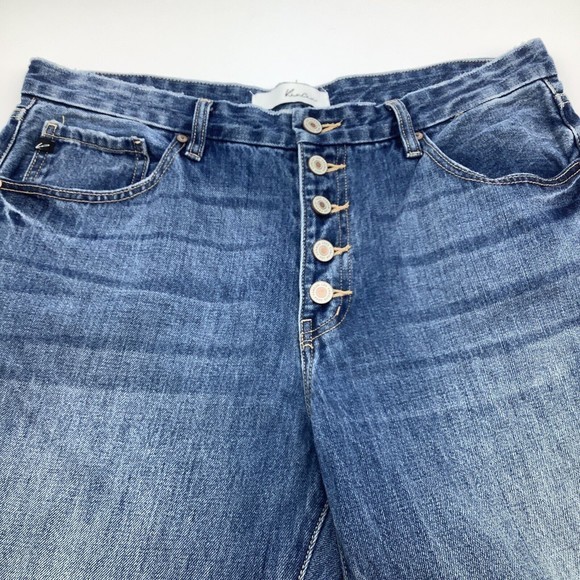 Kancan Estilo Womens Button Fly Frayed Hem Denim Jeans Blue Size 13 - Picture 4 of 8